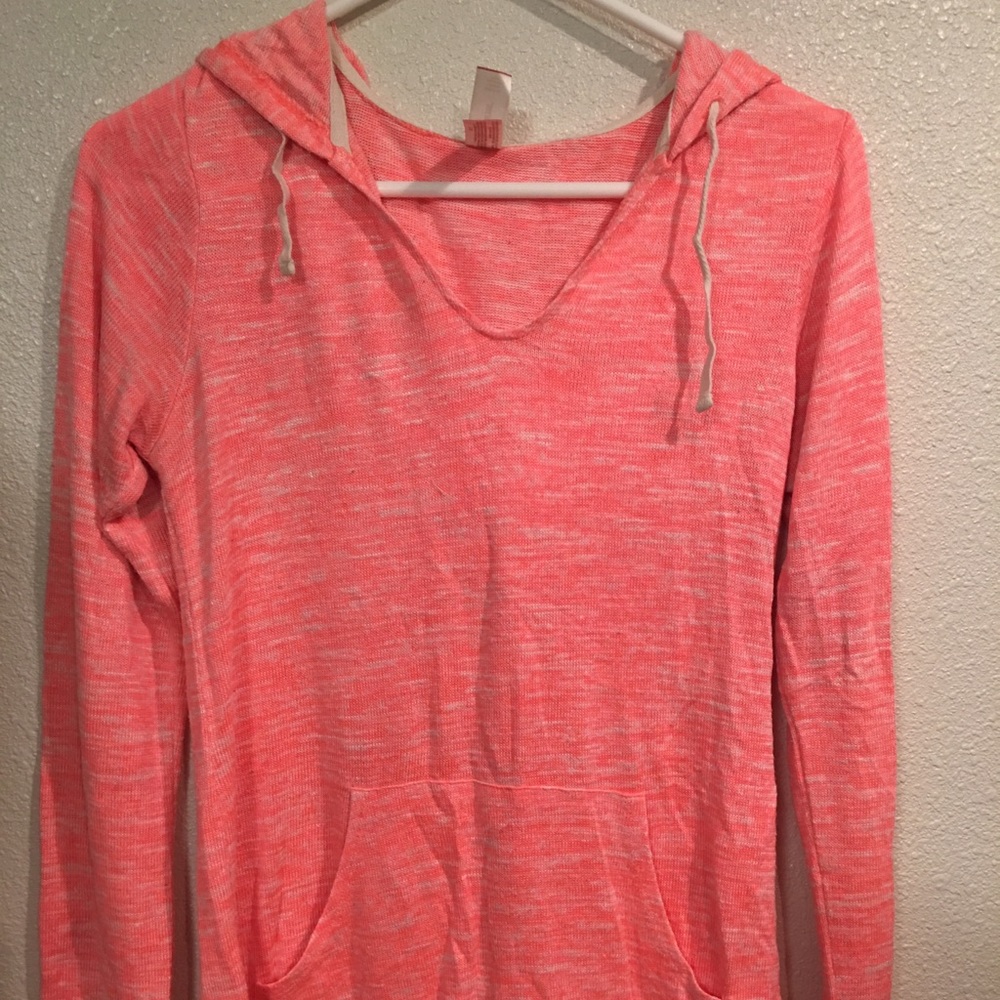 Pink Heathered Hoodie